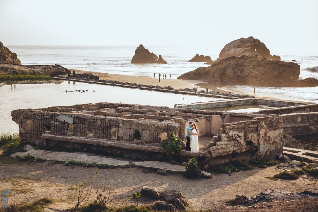 San Francisco engagement session photography in Lands End by the ocean with Raj & Simran.