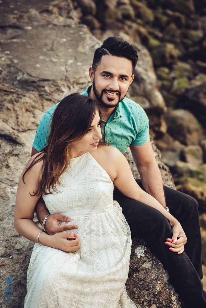 San Francisco engagement session photography in Lands End by the ocean with Raj & Simran.