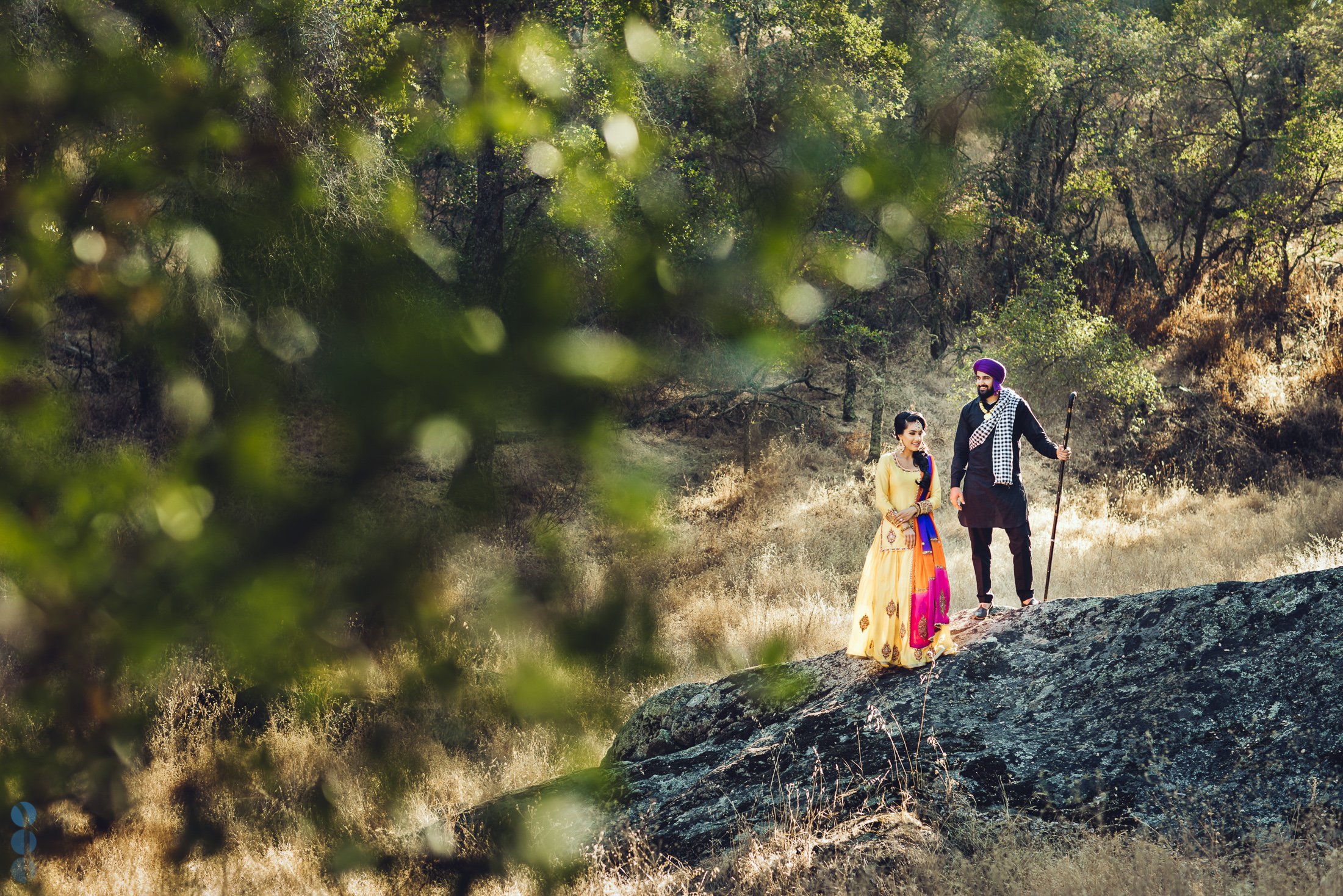 San Francisco Classic Indian Engagement Photography of Pardeep & Lovepreet by Aperina Studios.
