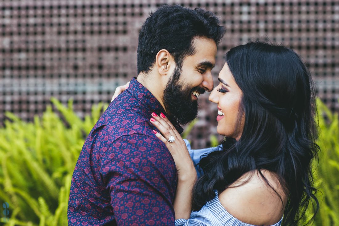 San Francisco Classic Indian Engagement Photography of Pardeep & Lovepreet with balloons by Aperina Studios.