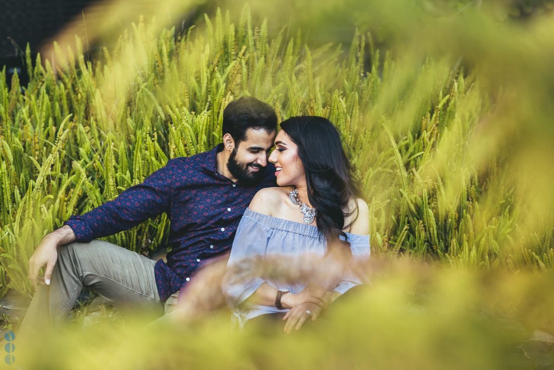 Classic Indian Engagement Photos of Pardeep & Lovepreet with a romantic setup by Aperina Studios.