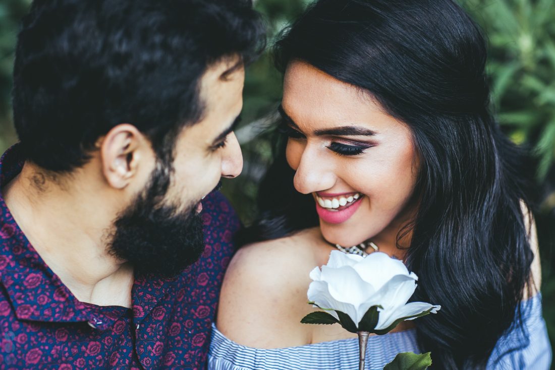 Classic Indian Engagement Photos of Pardeep & Lovepreet with a romantic setup by Aperina Studios.