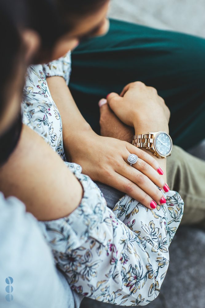 Classic Indian Engagement Photos of Pardeep & Lovepreet at the Music Concourse in San Francisco by Aperina Studios.