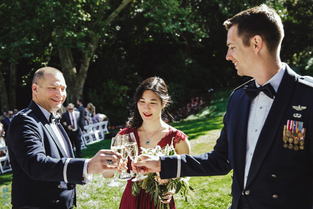 Cheers after the ceremony at Madrona Manor - Napa Valley Wedding Photography