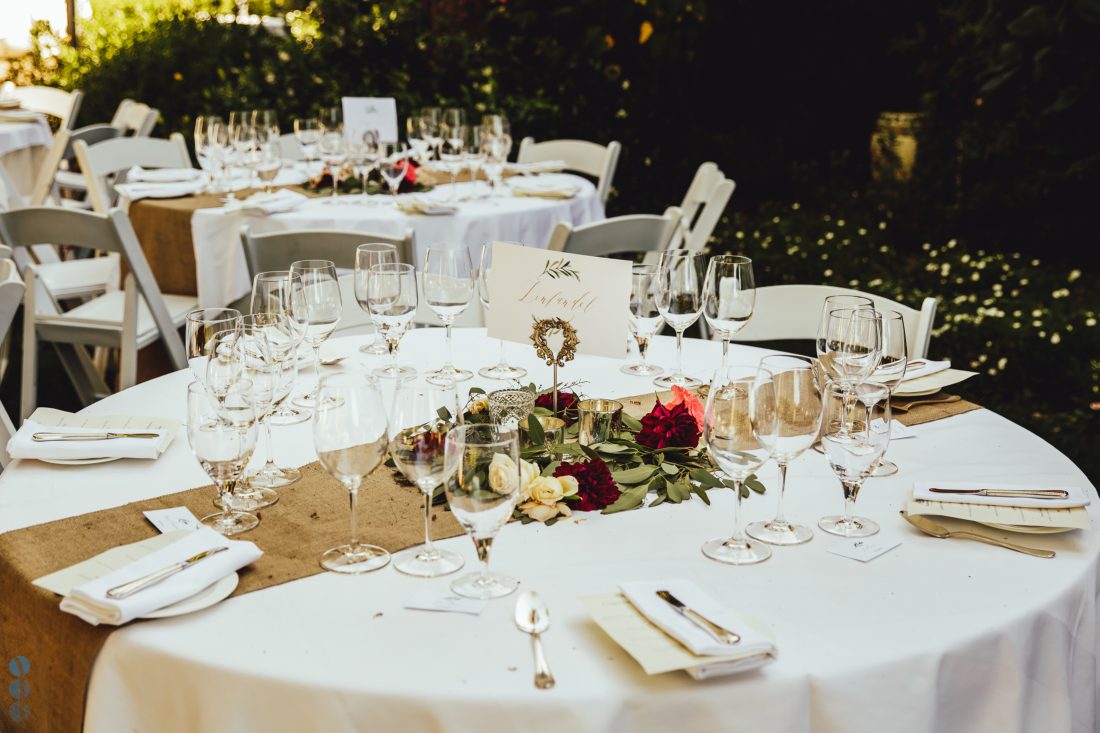 Wedding reception Decoration at Modrona Manor - Napa Valley Wedding Photography