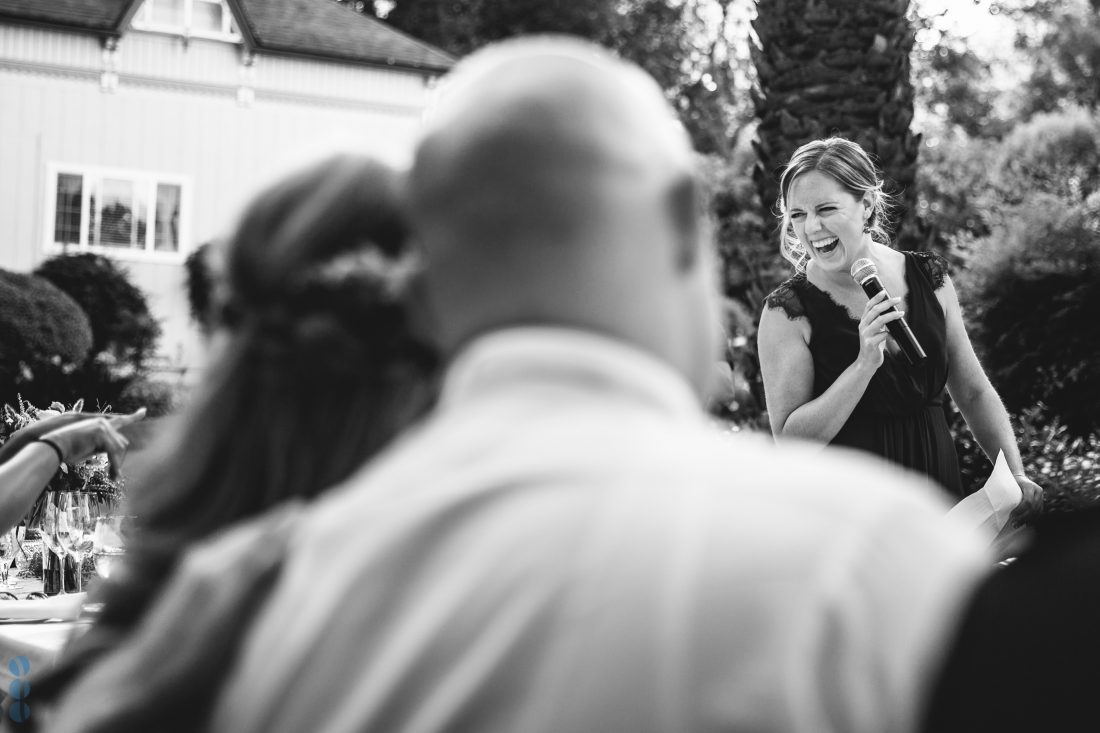 Maid of Honor saying her speech - Napa Valley Wedding Photography