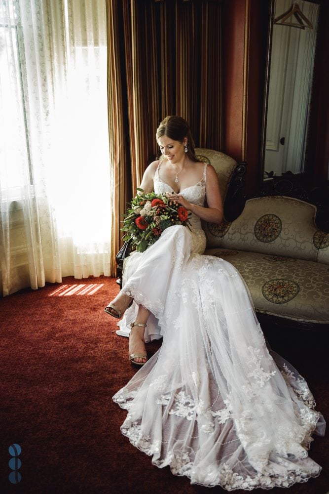 Bride's portraits inside the Madrona Manor Historic Mansion