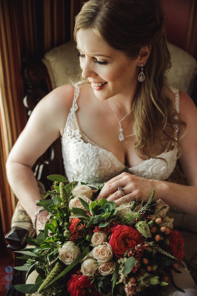 Bride's portraits inside the Madrona Manor Historic Mansion