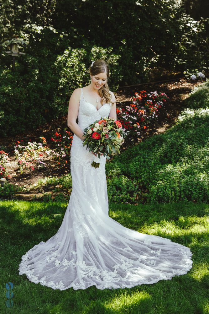 The Bride, the dress, the flowers. Photos at Madrona Manor in the heart of Napa Valley.