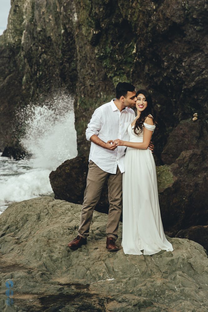 Bay Area engagement session photography by the ocean with Sahil & Natasha.