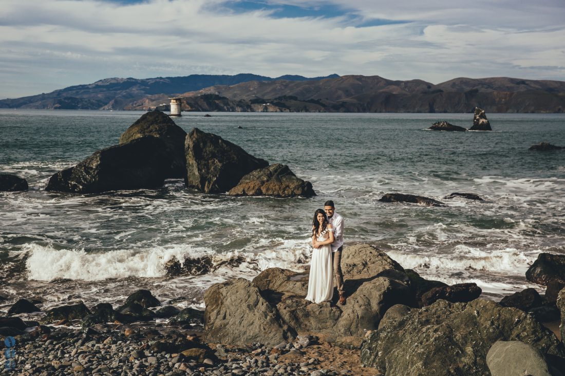 Bay Area engagement session photography by the ocean with Sahil & Natasha.