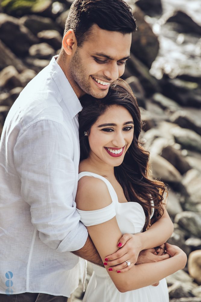 Bay Area engagement session photography by the ocean with Sahil & Natasha.