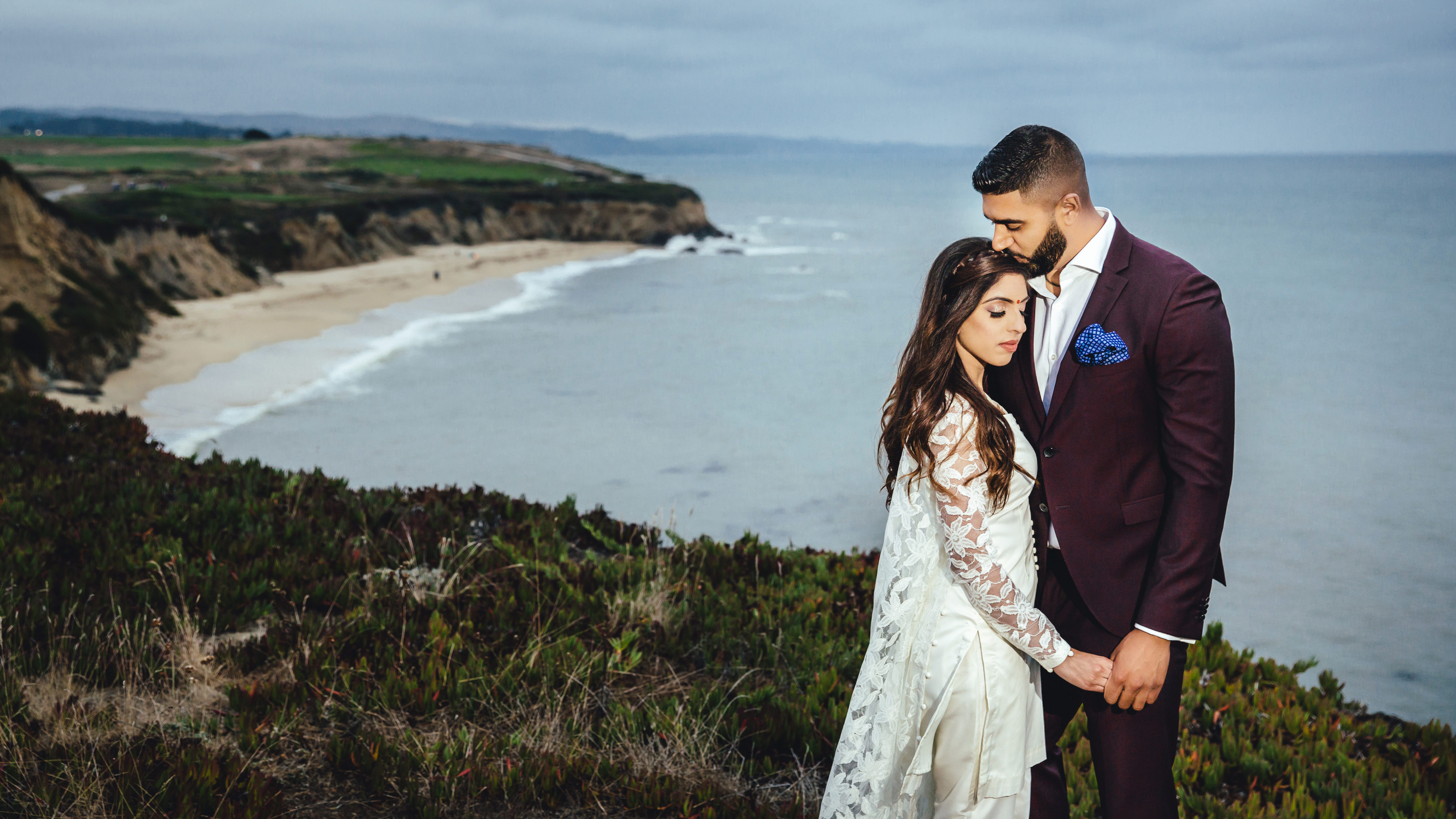 Wedding Engagement Photography at Ritz Carlton Half Moon Bay - Harmon & Betha Thiara