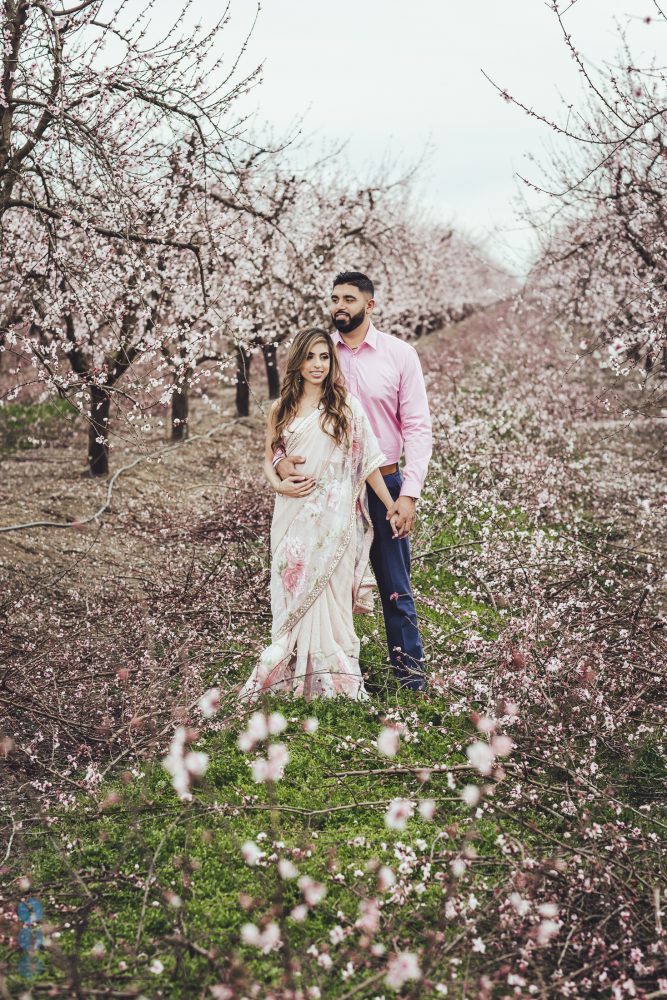 Spring Blossoms Engagement Photoshoot with Harmon and Betha Thiara