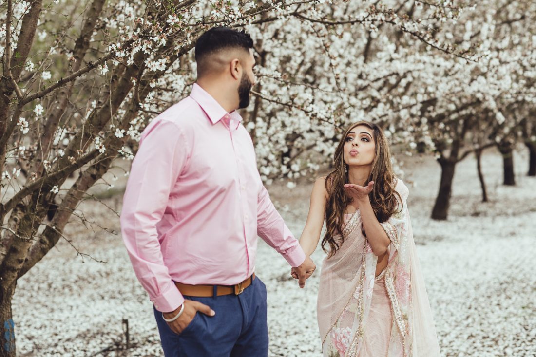 Spring Blossoms Engagement Photoshoot with Harmon and Betha Thiara