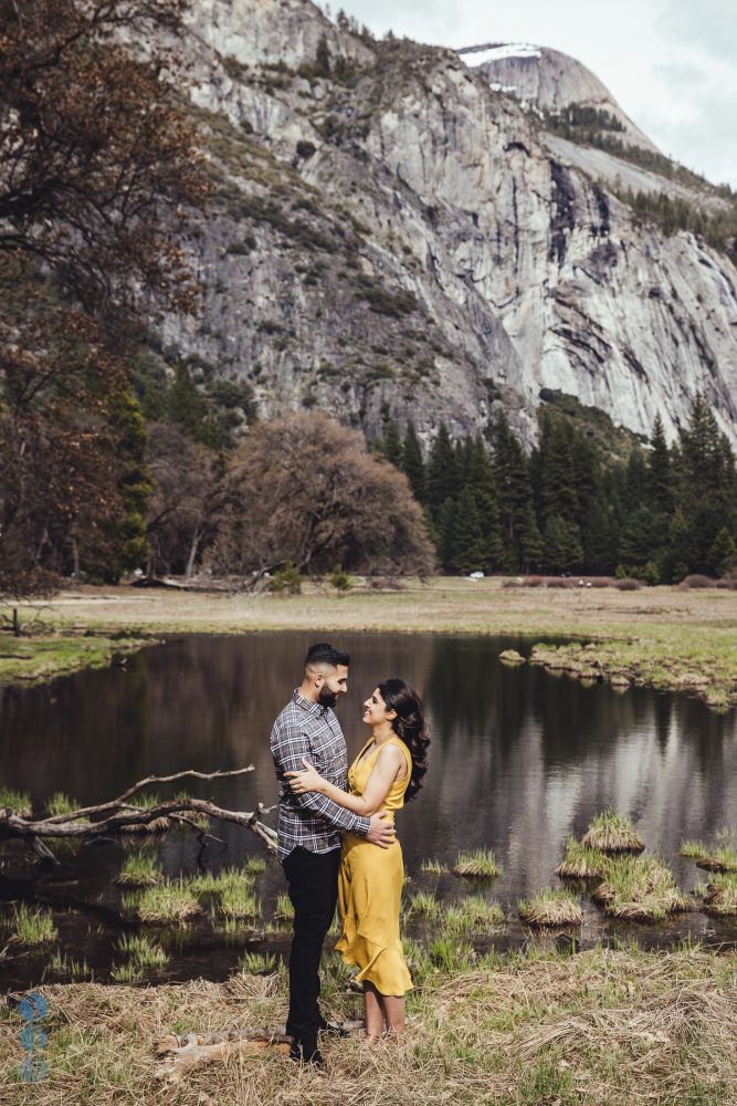 Yosemite Engagement photos overlooking Half Dome - Amit and Veena