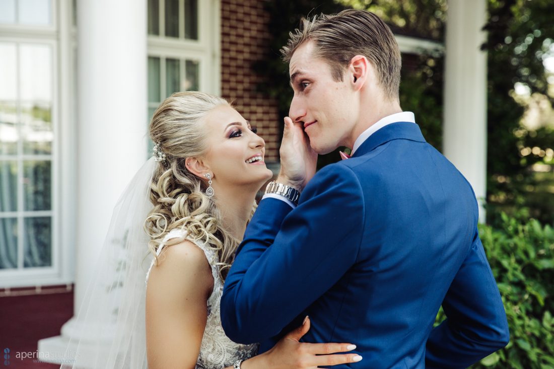 Grace Vineyards Winery Wedding Photographer - bride and groom first look