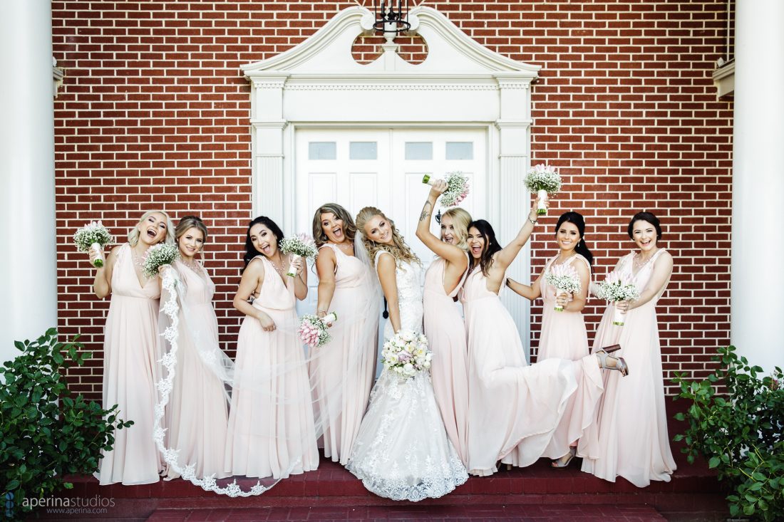 Colonial Style Grace Vineyards Winery Wedding Photography - bride and bridesmaids