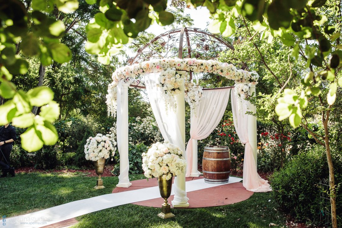 Grace Vineyards Winery Wedding Photos - Wedding Ceremony floral summer decor