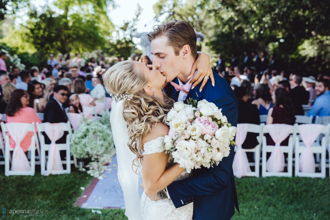 Grace Vineyards Winery Wedding Photographer - Christian Wedding Ceremony kiss