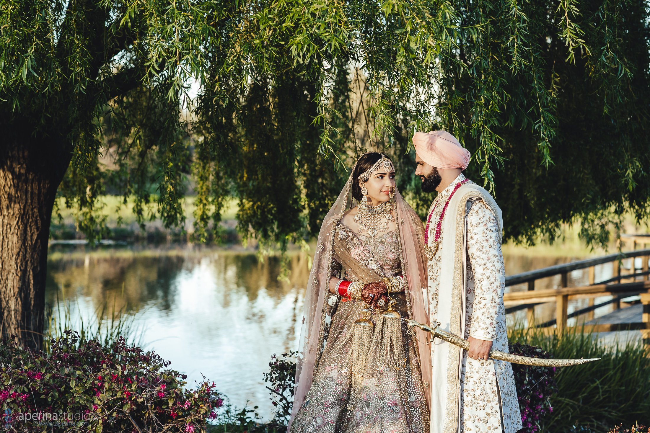 Indian Bride and Groom Portraits on their Wedding Day