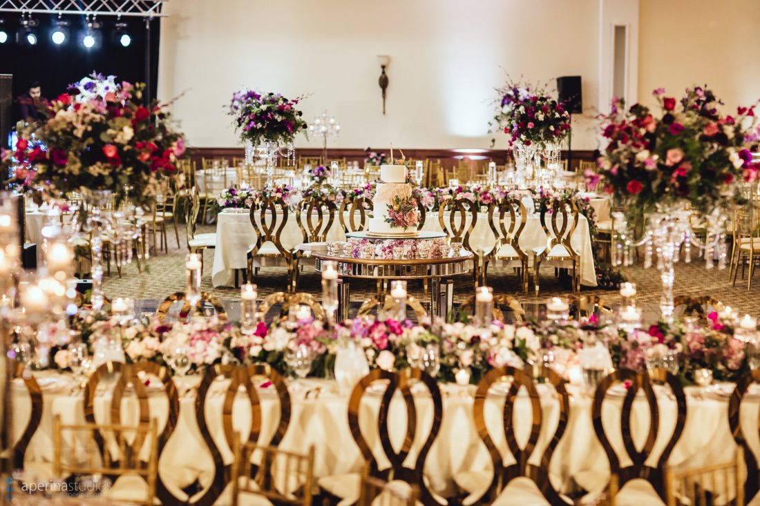 Indian Wedding Reception at Sunrise Banquet Hall in Vacaville, CA - Decor by WeDoDesigns