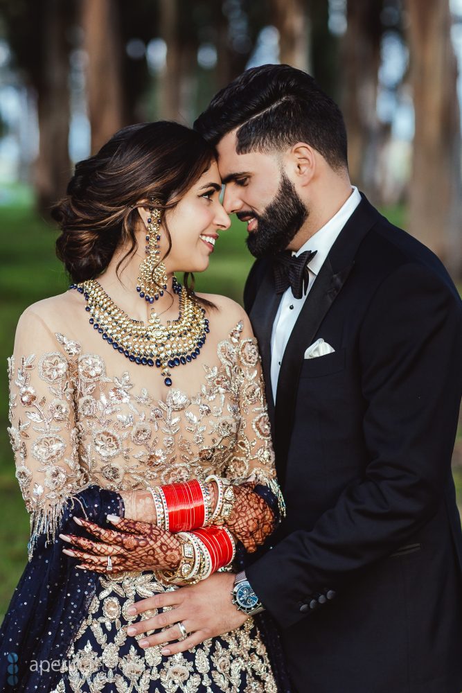 Glamorous Indian Wedding Reception Portraits by Aperina Studios