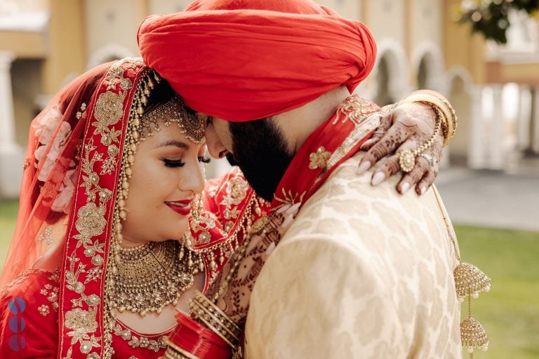 Bride and Groom Portraits - Indian Wedding at the San Jose Gurdwara - Indian Wedding Videography and Photography