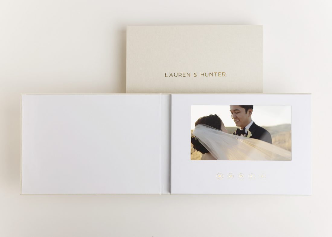  The Motion Books (WE DO), Luxury Linen Bound Wedding Video  Book, Wedding Video Album